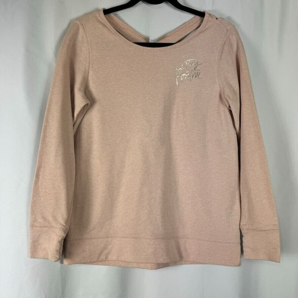 Old Navy Active Stay Positive Mantra Activewear Sweatshirt Cutout Twisted Back S